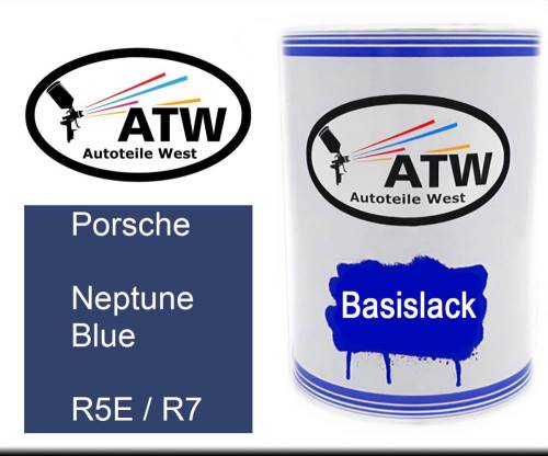 Porsche, Neptune Blue, R5E / R7: 500ml Lackdose, von ATW Autoteile West.